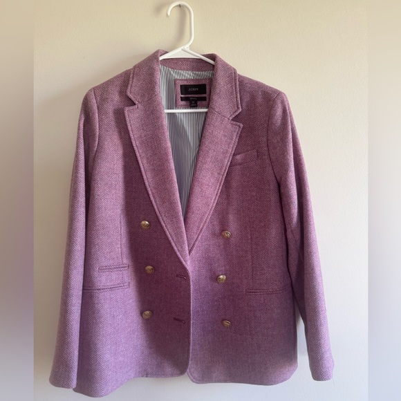 J. Crew Women’s Bristol Blazer in Lilac Herringbone Wool - Size 10 - Picture 2 of 7